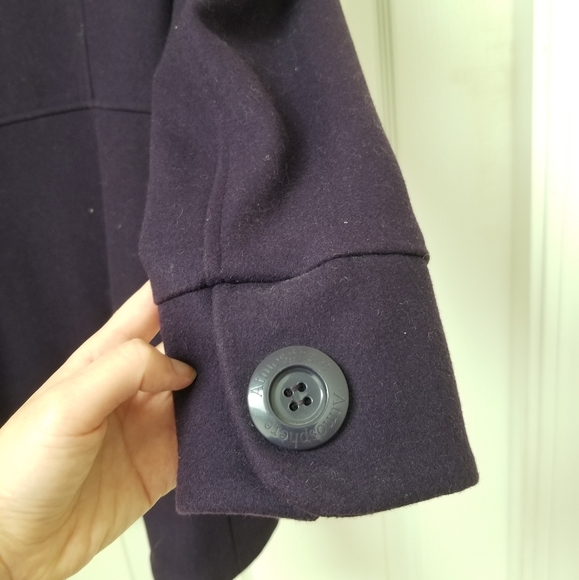 Atmosphere dark purple wool blend coat xs - Picture 4 of 8